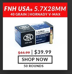 FNH USA – SS197SR – 5.7x28mm – 40 Grain – Hornady V-MAX – 50 Rounds