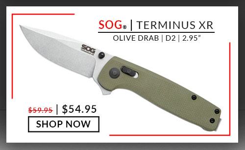 SOG - Terminus - G-10 - Olive Drab - D2 - 2.95