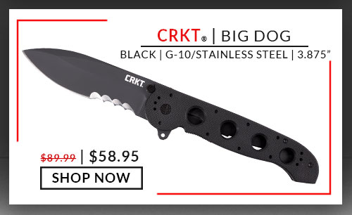 CRKT - Big Dog Serrated - Black - G-10 - Stainless Steel - 3.875