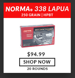Norma - Golden Target Match - 338 Lapua - 250 Grain - HPBT - 20 Rounds