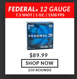 Federal - Top Gun Sporting - 12 Gauge - #7.5 Shot - 2-3/4” - 1 oz. - 1330 FPS - 250 Rounds
