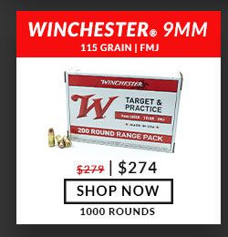 Winchester - 9mm - 115 Grain - FMJ - 1000 Rounds