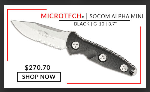 Microtech - 113M-11 - Socom Alpha Mini - SE - Partial Serrated - Black - G-10 - 3.7